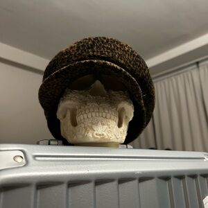 Leopard print train hat